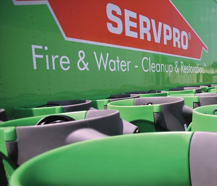 air movers servpro logo on semi side